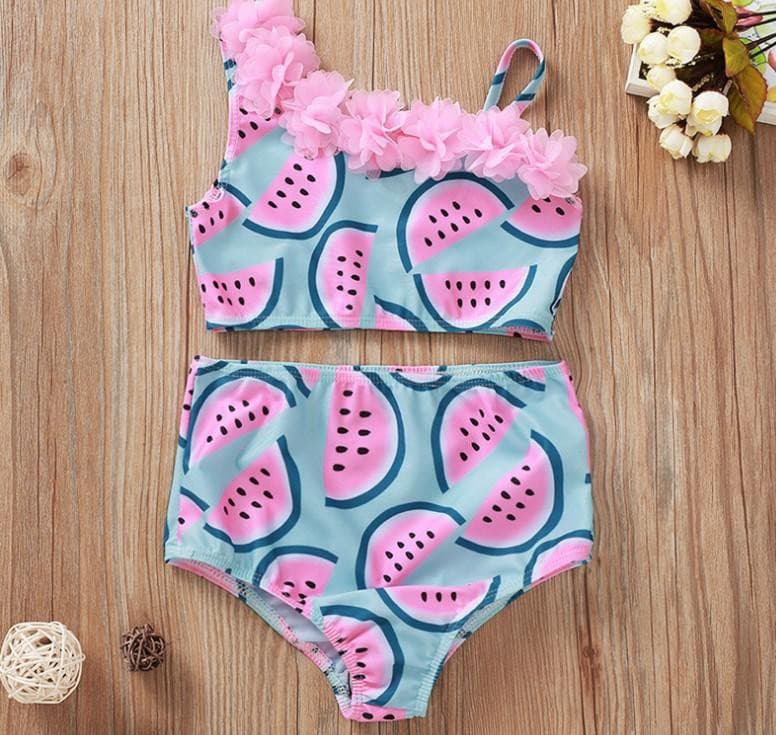 2-Piece Baby Girl Watermelon Swimsuit.