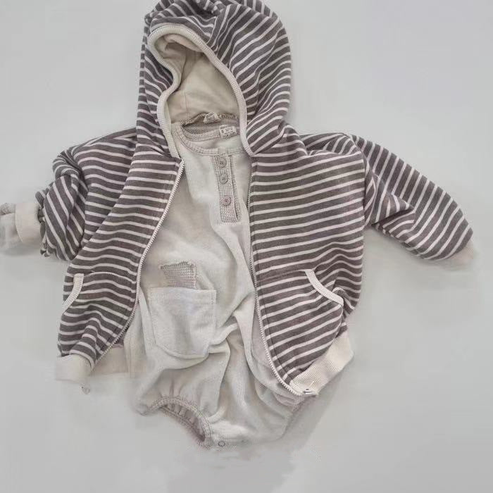 Baby Striped Hooded Coat.