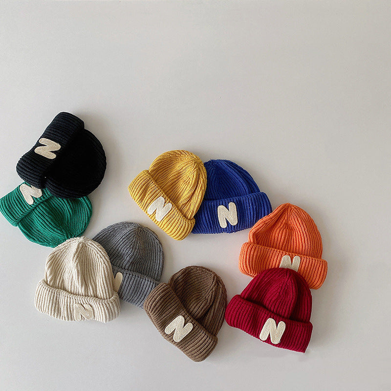 Baby Alphabet Knit Hat.