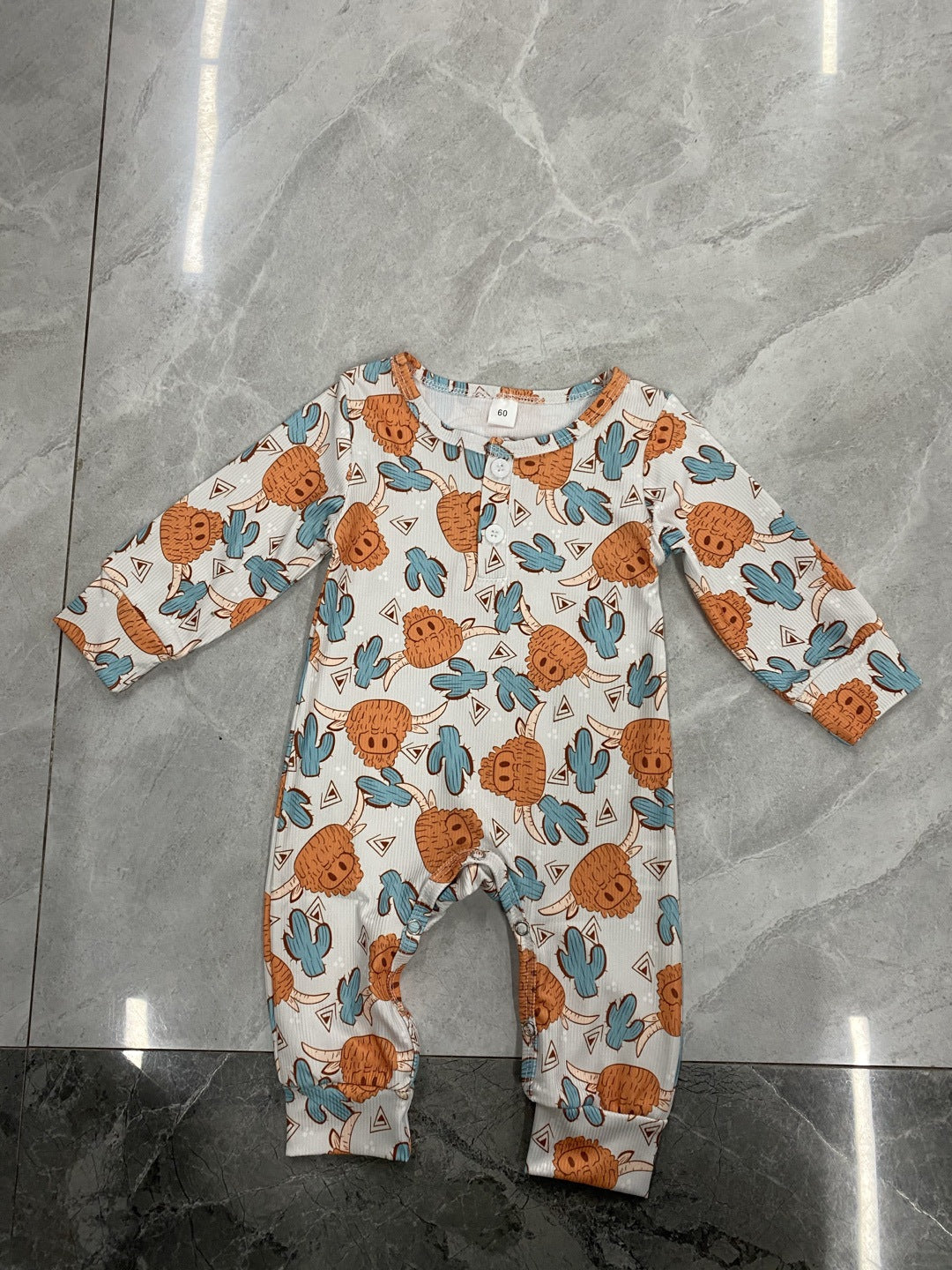Baby Printed Long Sleeve Jumpsuit.