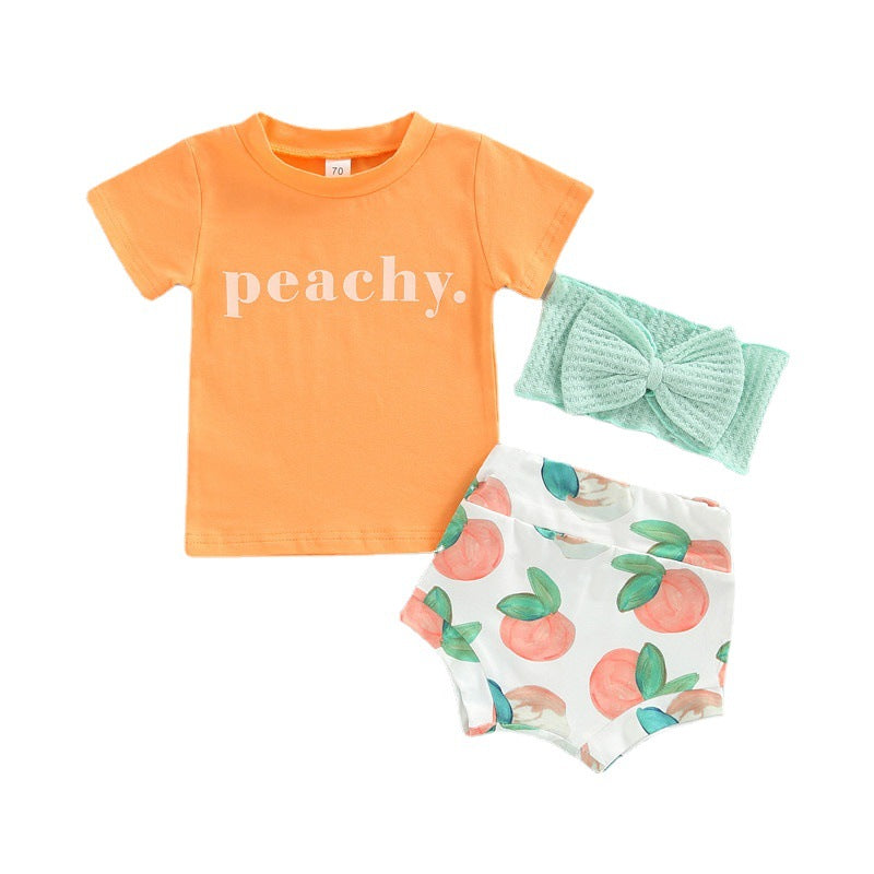 Baby Peach Printed Suit.