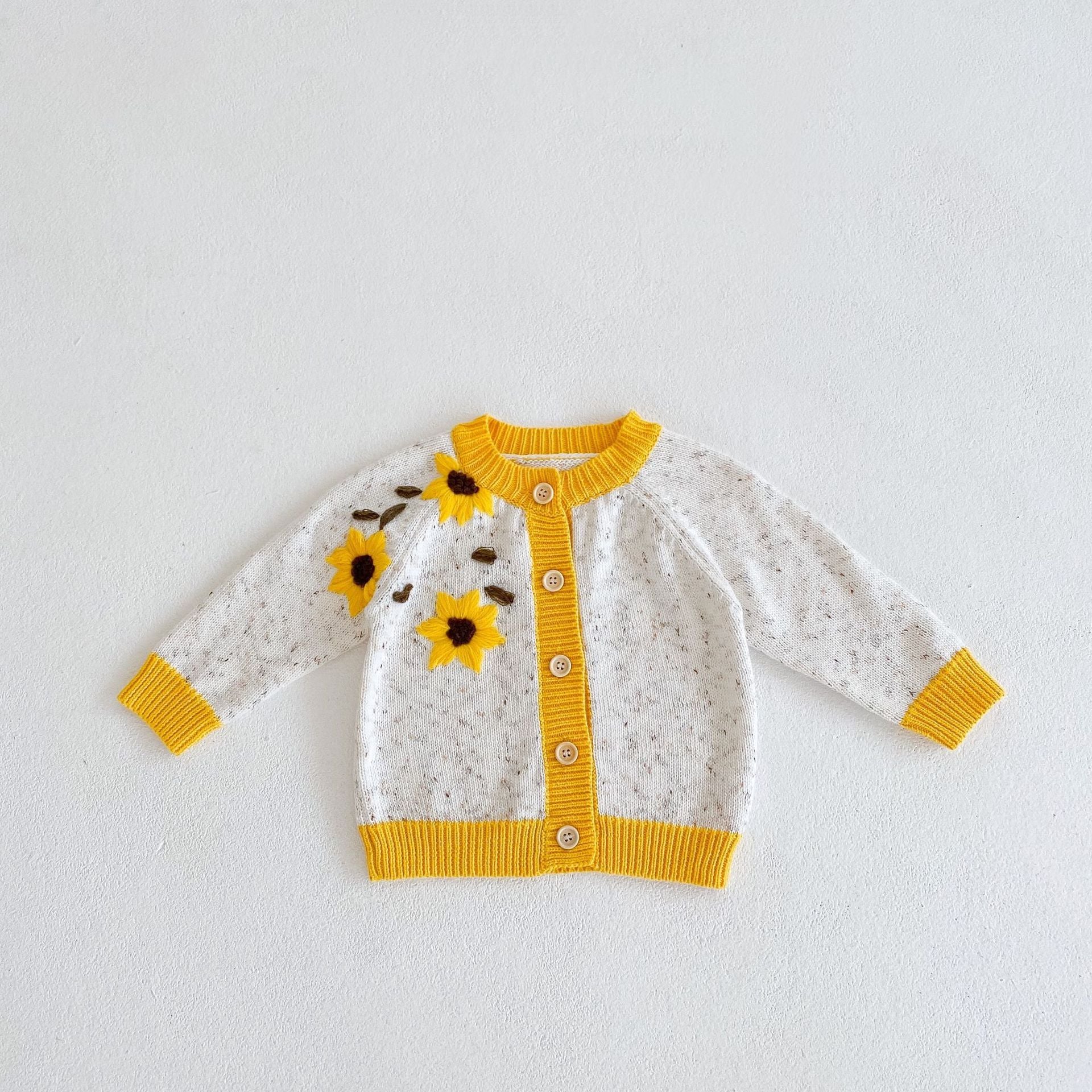 Baby Sunflower Sweater Romper.