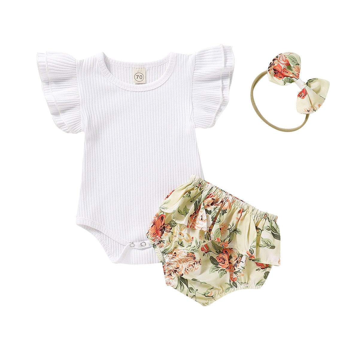 Baby Girl Floral Rompers Suits.