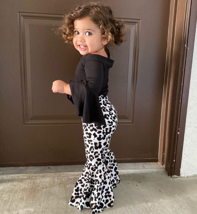 2 Piece Girls Baby Leopard Suit.