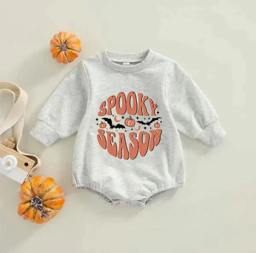 Baby Spooky Season Print Rompers.