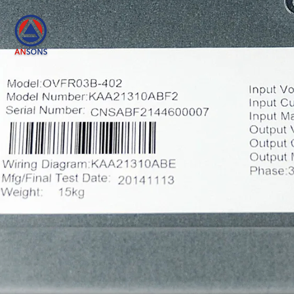 OTIS Elevator Drive Inverter OVFR03B-402 KAA21310ABF2 Ansons Lift Spare Parts