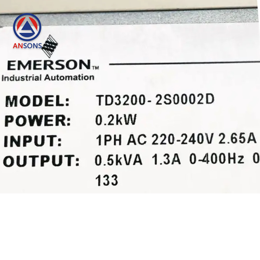 Emerson Elevator Drive Inverter TD3200-2S0002D 0.2KW Ansons Lift Spare Parts