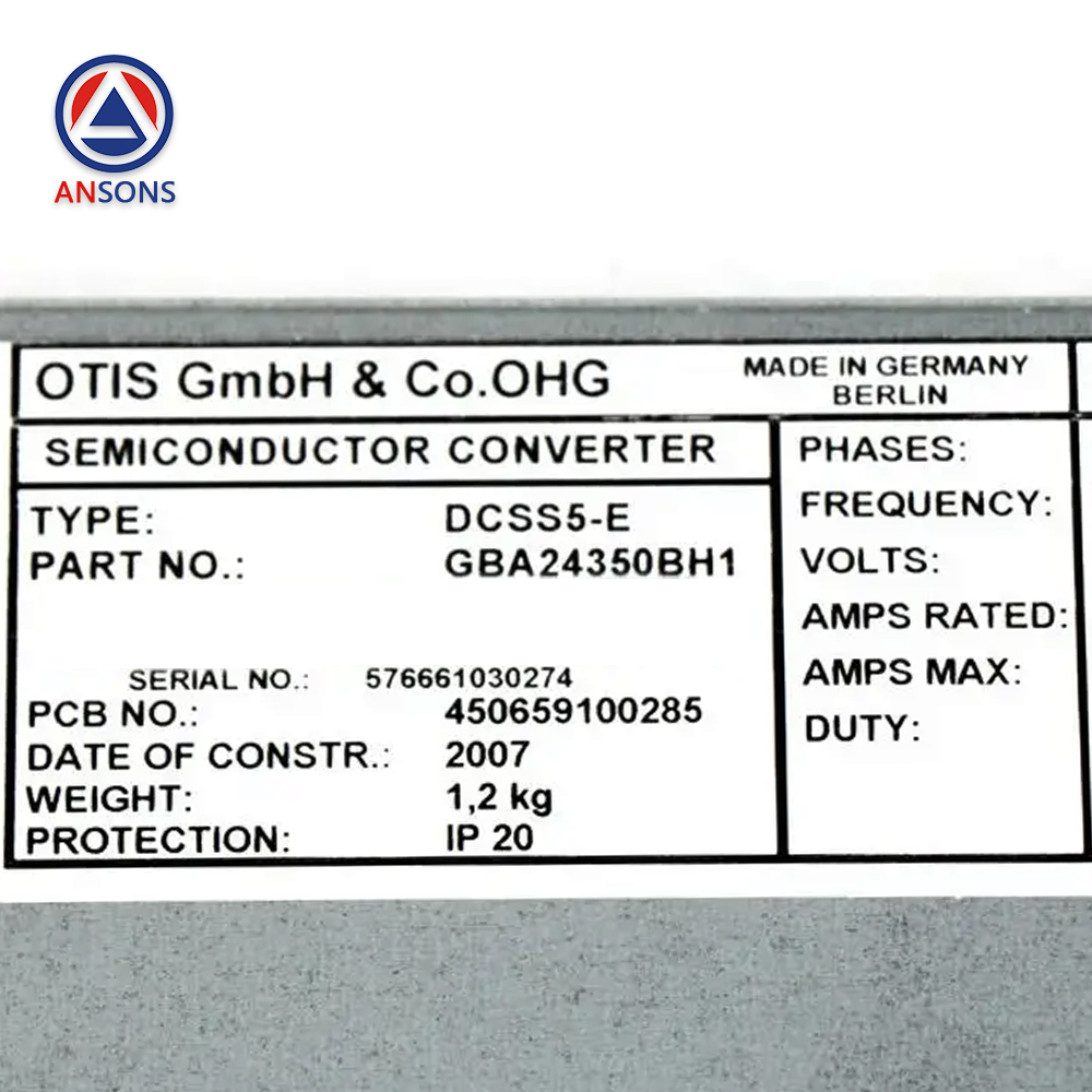 OTIS Elevator Door Drive Inverter Door Controller GBA24350BH1 DCS56-E Ansons Lift Spare Parts