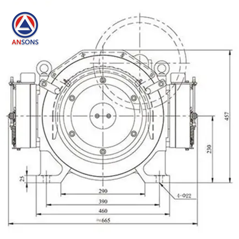 TORIN Elevator Gearless Traction Machine Lift Motor GTW7 1m/s 2000KG Ansons Lift Spare Parts