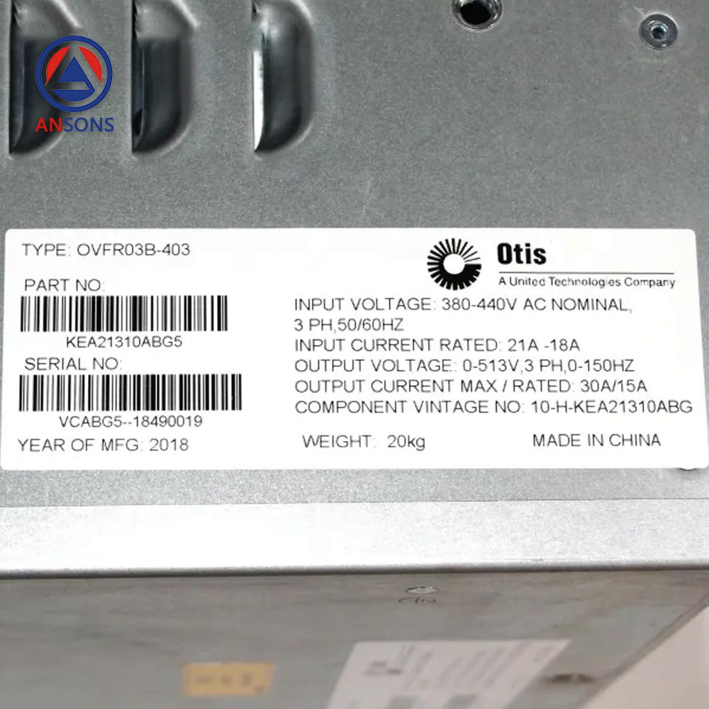 OTIS Elevator Drive Inverter OVFR03B-403 KBA21310ABG5 KEA21310ABG5 KDA21310ABG5 Ansons Lift Spare Parts
