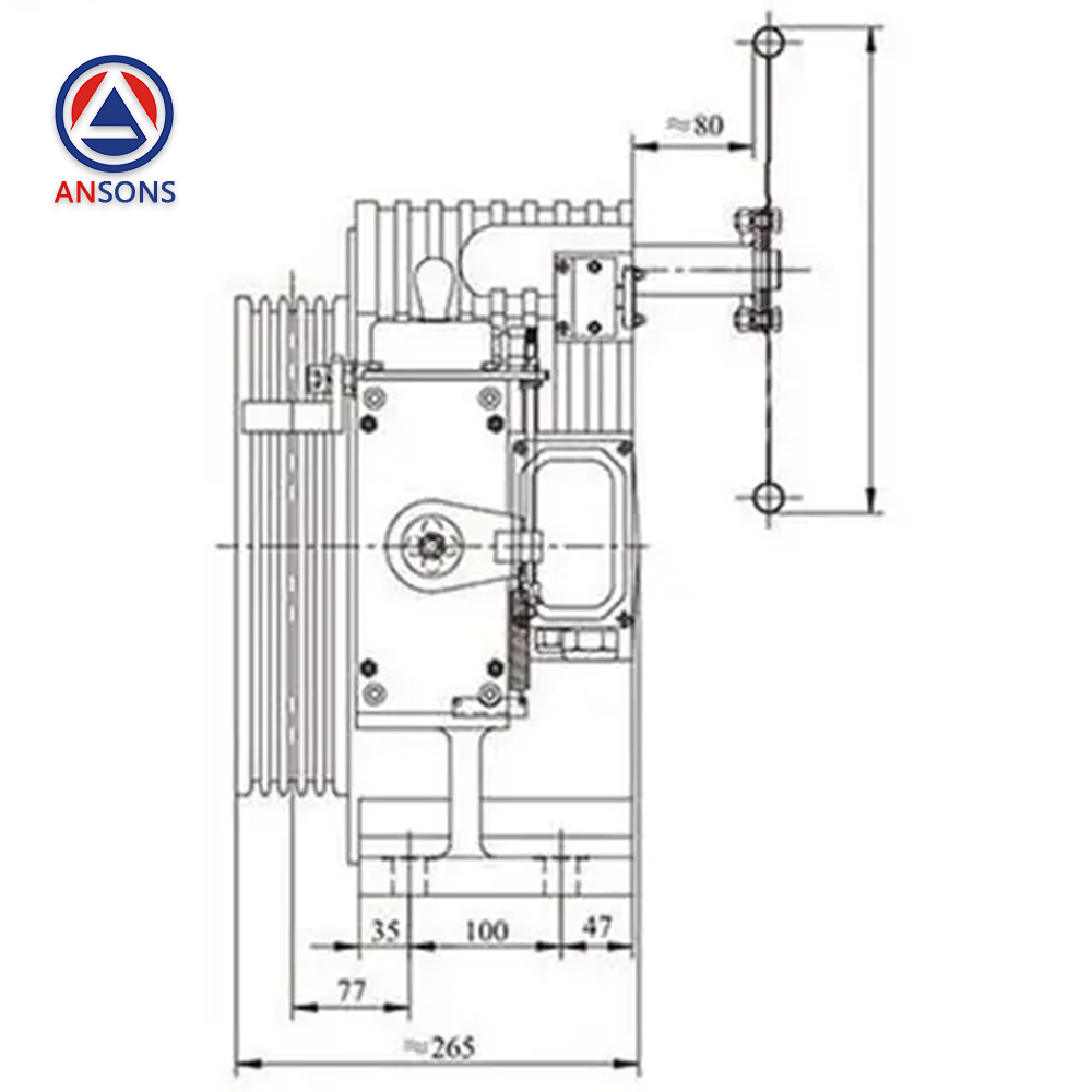 TORIN Elevator Gearless Traction Machine Lift Motor GTW7 1m/s 2000KG Ansons Lift Spare Parts