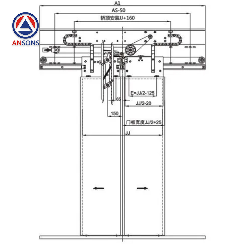 Mitsubishi Elevator Door Operator 2-Panel Center Opening Car VVVF ANSONS-XEK-9011(60) Ansons Lift Spare Parts