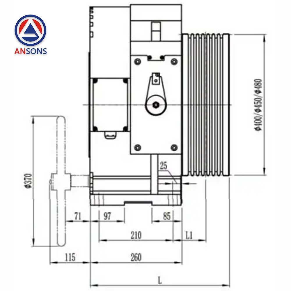 MONADRIVE Elevator Permanent Magnet Synchronous Gearless Traction Machine Lift Motor MCK300 Ansons Lift Spare Parts