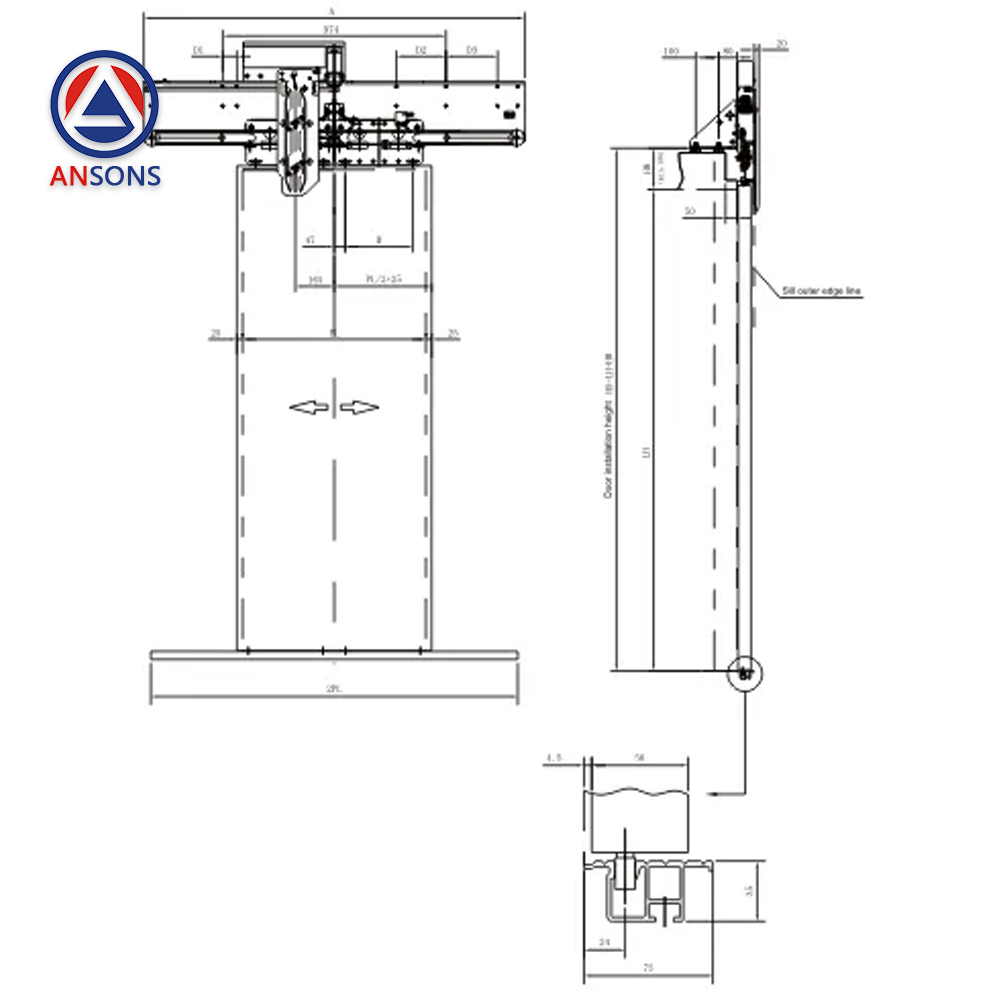 Wittur Elevator Door Operator Two Panels Center Opening Car ANSONS-ECO-02C Ansons Lift Spare Parts