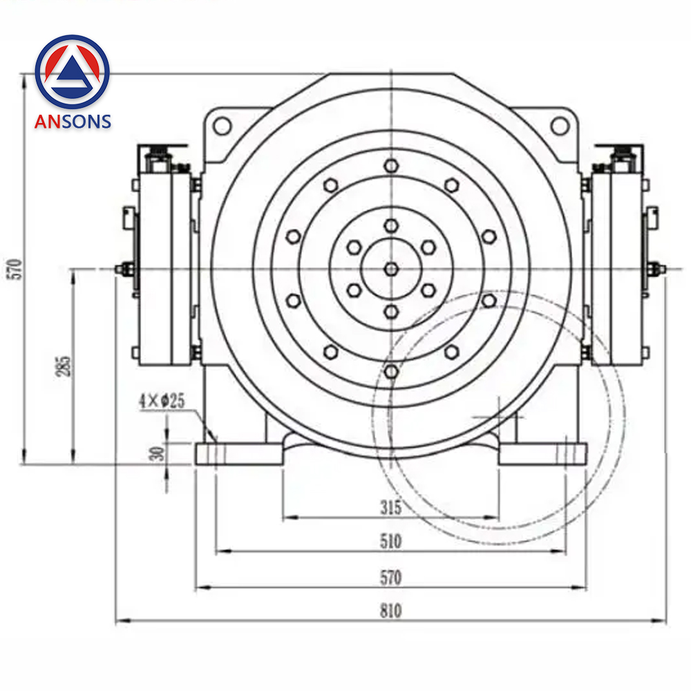 MONADRIVE Elevator Permanent Magnet Synchronous Gearless Traction Machine Lift Motor MCK300 Ansons Lift Spare Parts