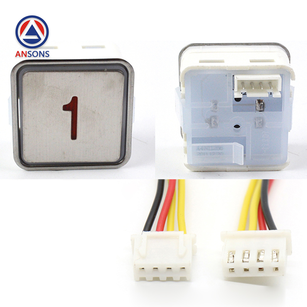 Elevator Square Push Button With Braille Red / Blue Light MT42 MTD270 A4N11286 Lift Spare Parts