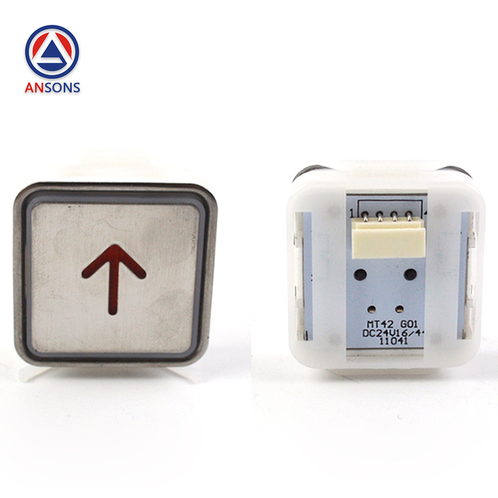 Elevator Square Push Button With Braille Red / Blue Light MT42 MTD270 A4N11286 Lift Spare Parts