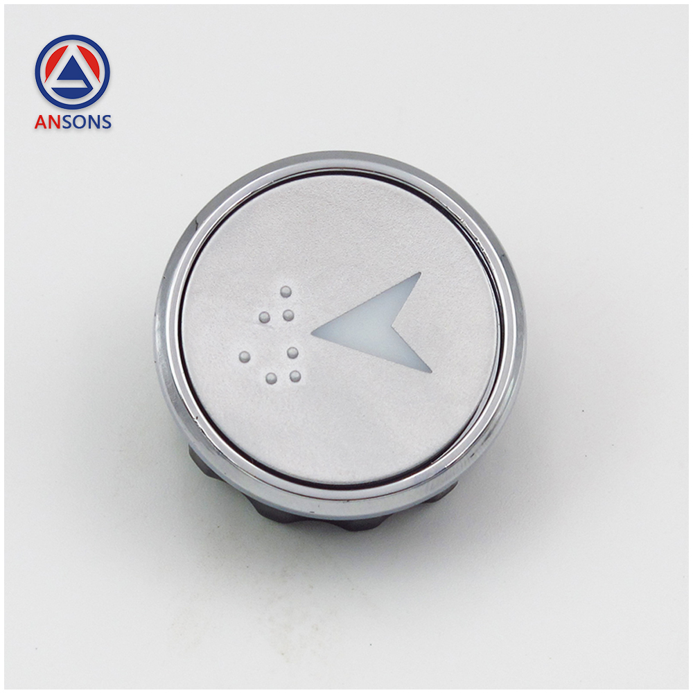 OTIS (XIZI OTIS) Elevator Push Buttons Round Stainless Steel Braille Button BR32 BR32A(B) Blue / White / Red Light 3 / 4 Pins
