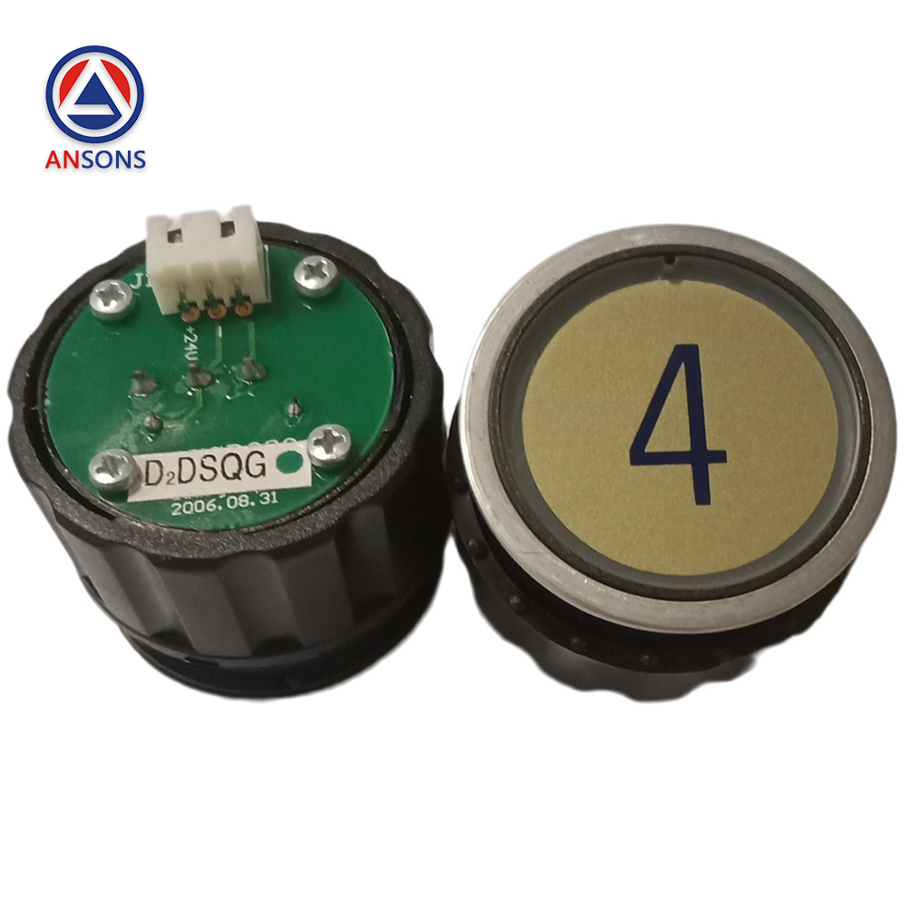 Schindler Elevator 5400 Button D-type Round Push Button Diameter 36mm Glass Character Slice Red / Green Light 3 / 4 Pins D2-CL D4-CL