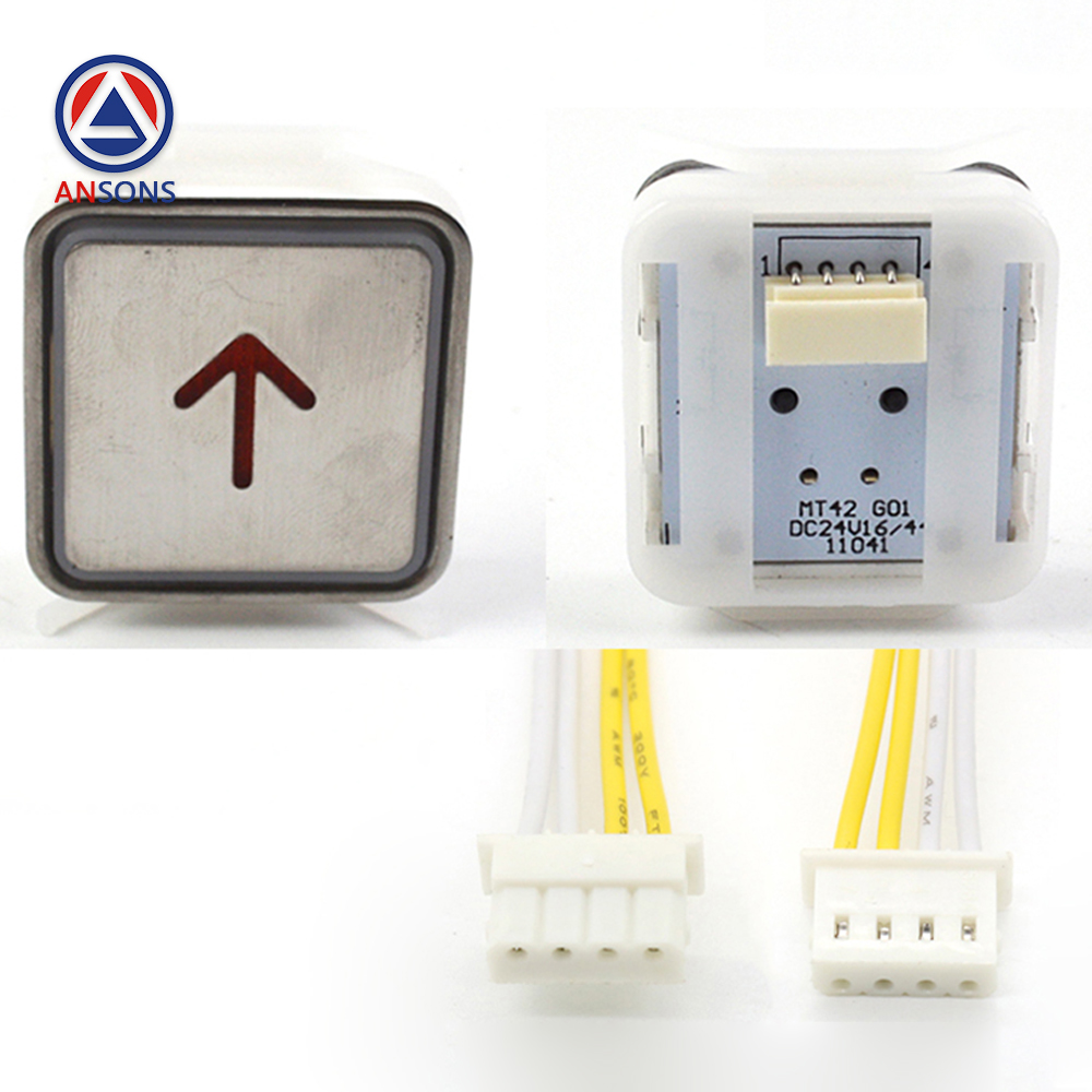 Elevator Square Push Button With Braille Red / Blue Light MT42 MTD270 A4N11286 Lift Spare Parts