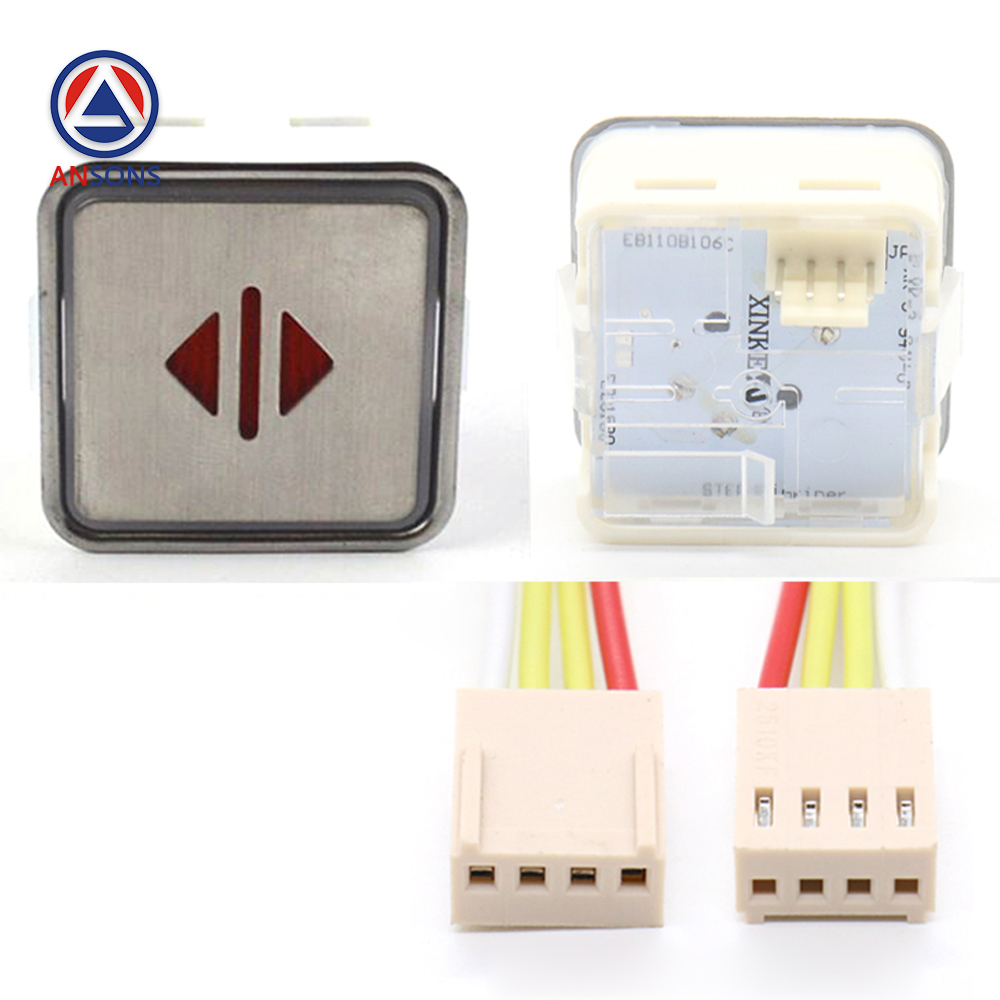Elevator Square Push Button With Braille Red / Blue Light MT42 MTD270 A4N11286 Lift Spare Parts