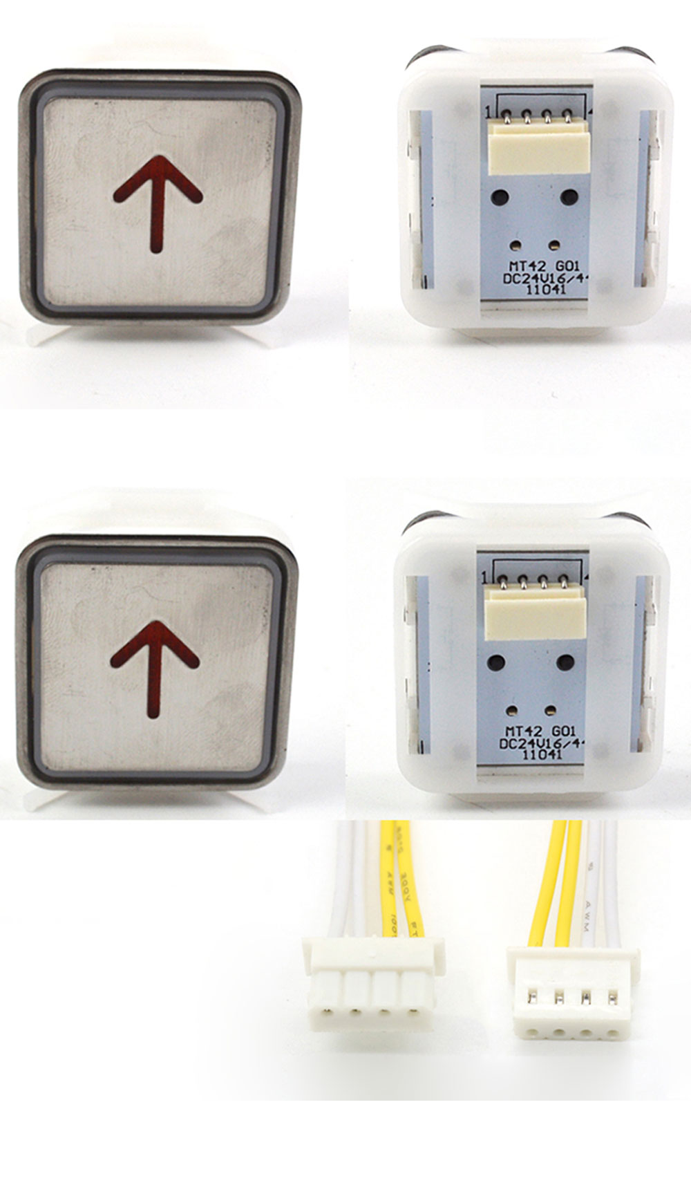 Elevator Square Push Button With Braille Red / Blue Light MT42 MTD270