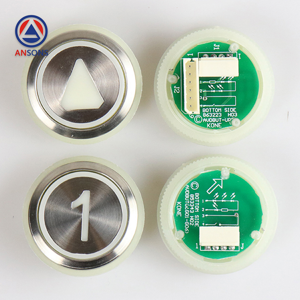 KONE Elevator Push Button KDS50 KDS300 Stainless Steel Braille Button (Message Character Slice Content) Lift Spare Parts