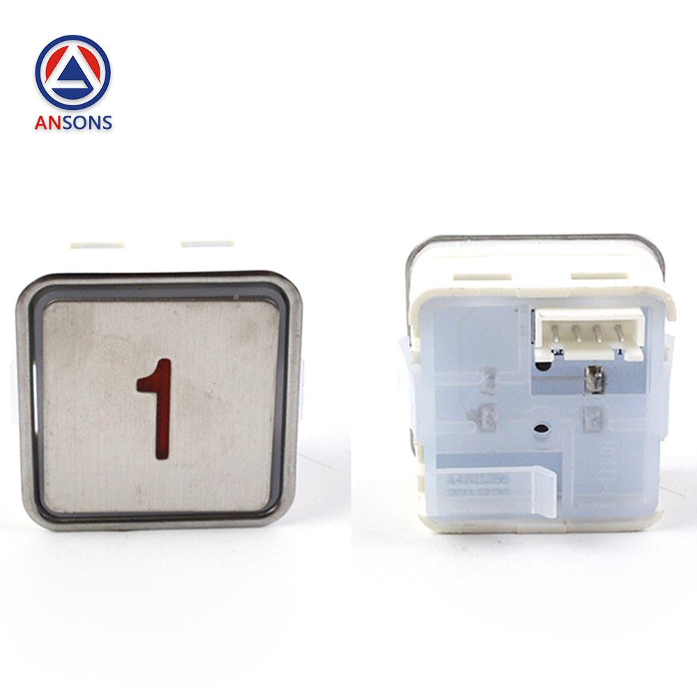 Elevator Square Push Button With Braille Red / Blue Light MT42 MTD270 A4N11286 Lift Spare Parts