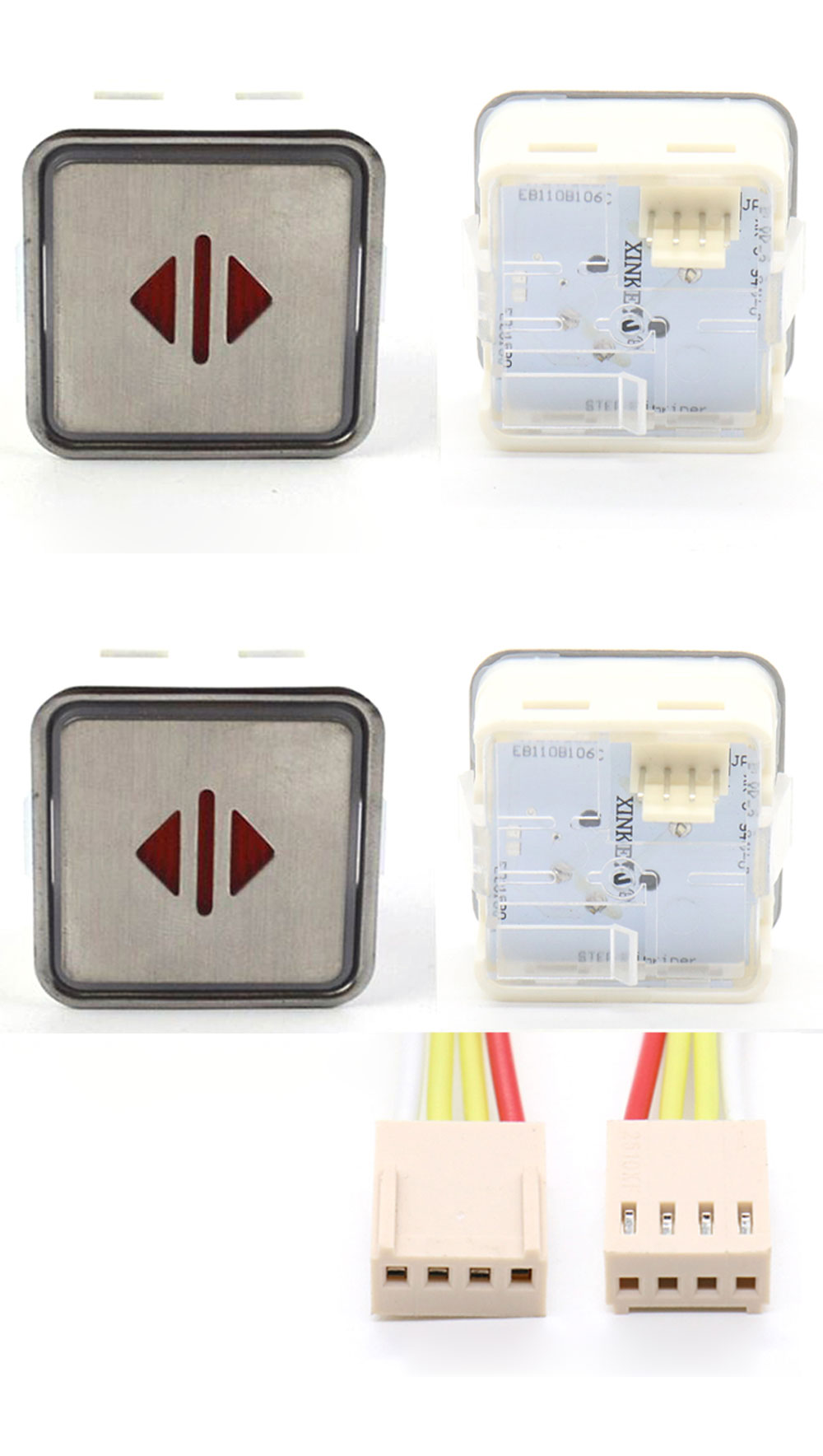 Elevator Square Push Button With Braille Red / Blue Light MT42 MTD270