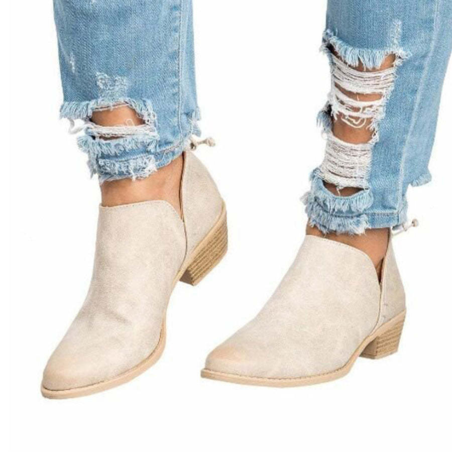 Western Cut Out Ankle Boots