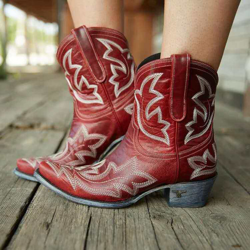 Women's Wedge Cowboy Ankle Boots