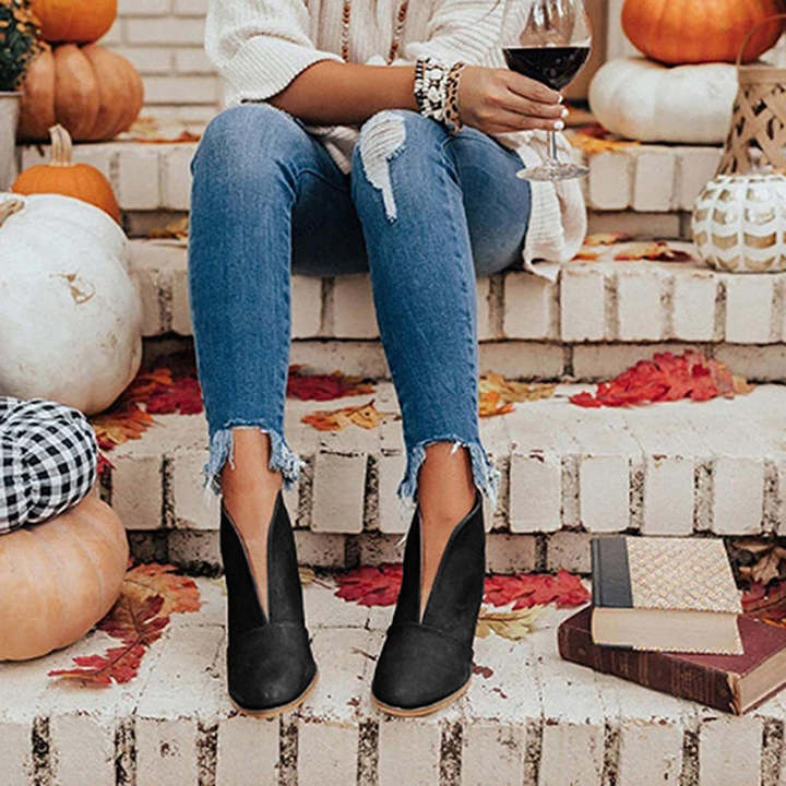 Cowboy Boots for Women Low Heel Wedge Ankle Boots