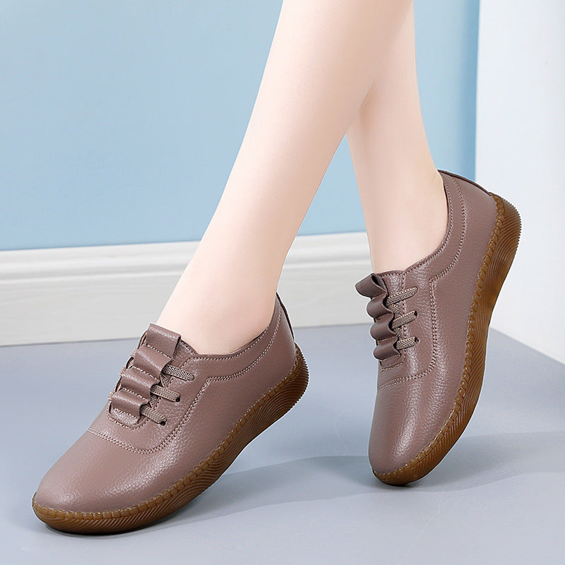 Women's Comfortable Soft Bottom Non-slip Casual Leather Shoes