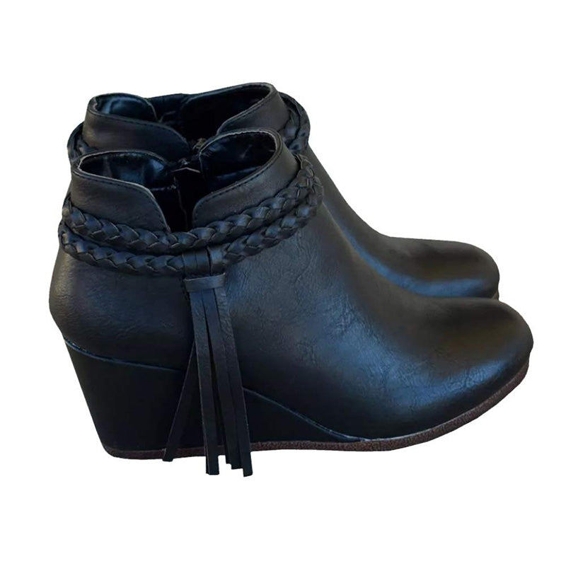 Womens Wedge Ankle Boots Fall Booties Dress Shoes