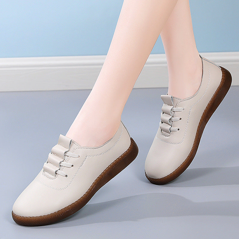 Womens Comfortable Soft Bottom Non Slip Casual Leather Shoes 