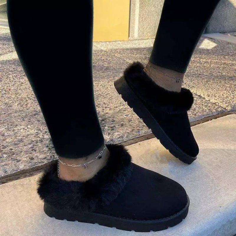 Winter Comfy Suede Casual Fashion Flat Snow Shoes