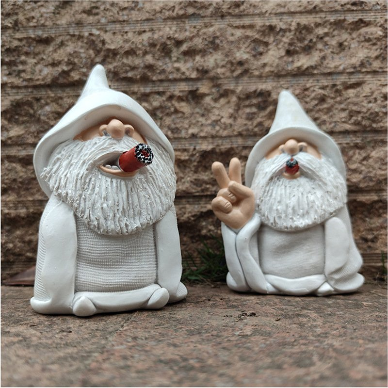 Smoking Wizard Big Tongue Naughty Garden Gnome