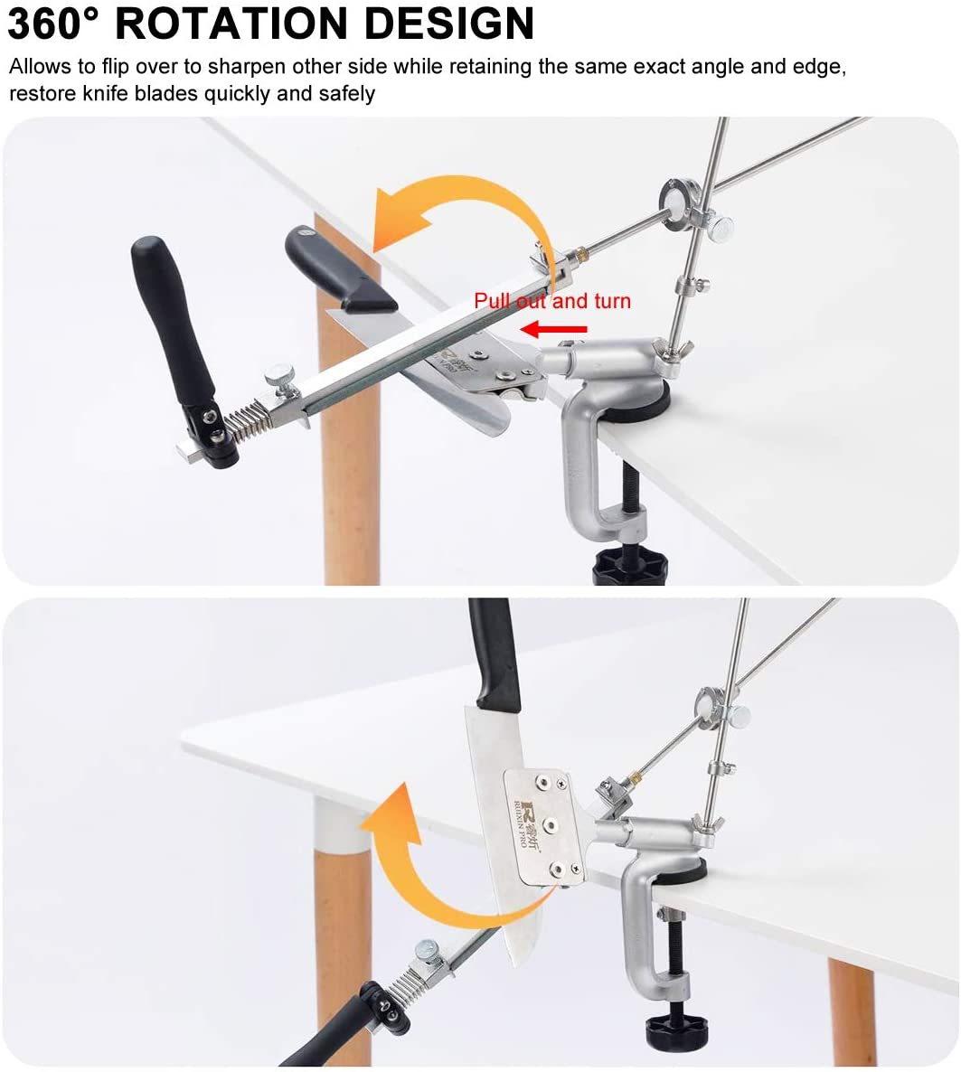 PRO KNIFE Sharpener With 7 Whetstones