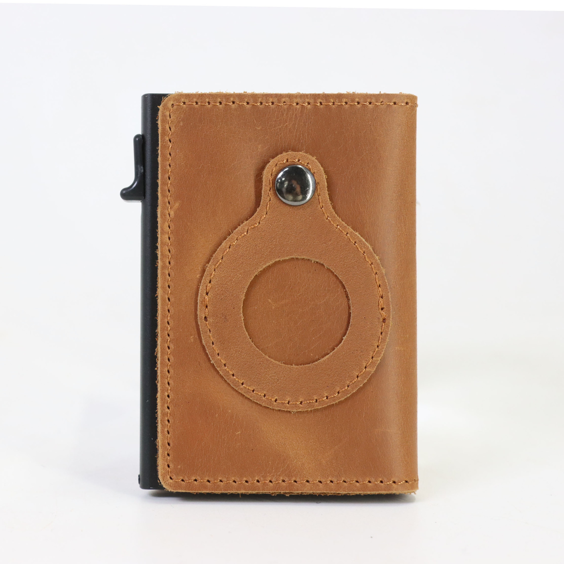 Leather location tracker airtag card case