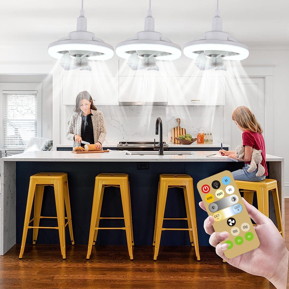 Ceiling Fan With Light LED 360° Adjustable