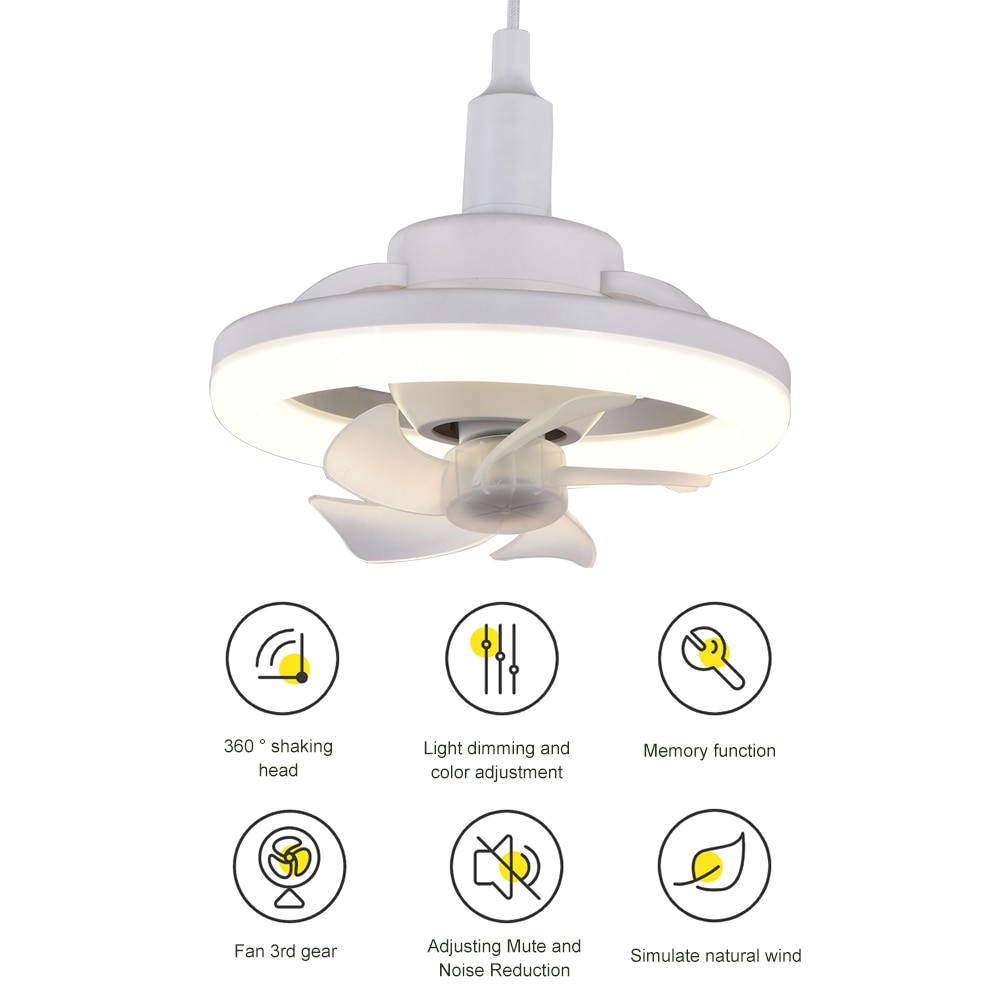 Ceiling Fan With Light LED 360° Adjustable