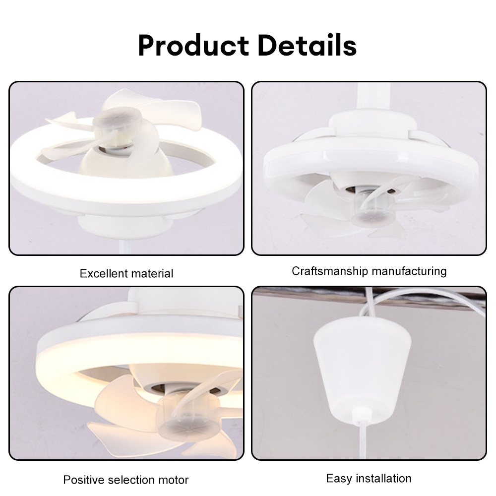 Ceiling Fan With Light LED 360° Adjustable