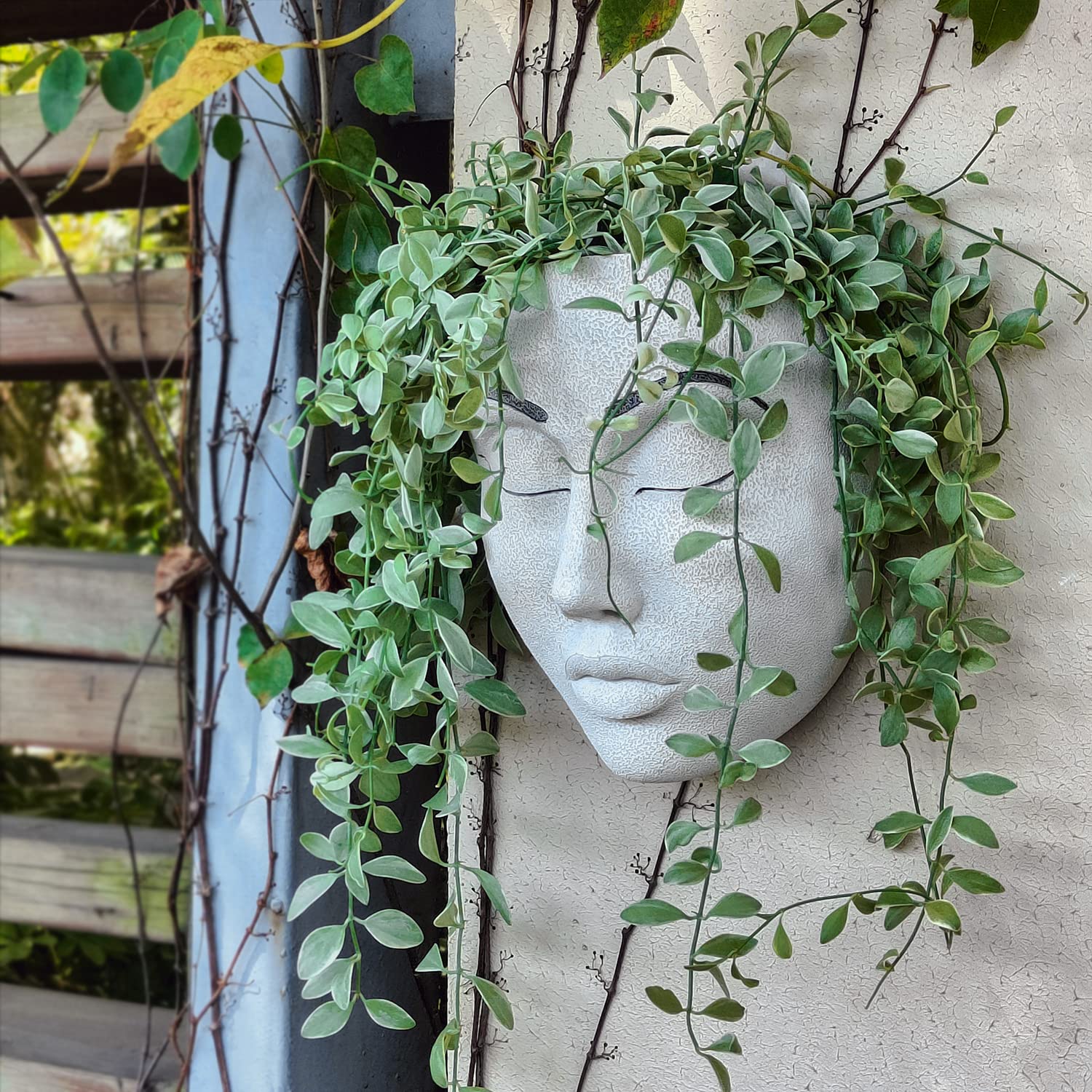 Face Planter Pot Head Planter for Wall Decor Resin Wall