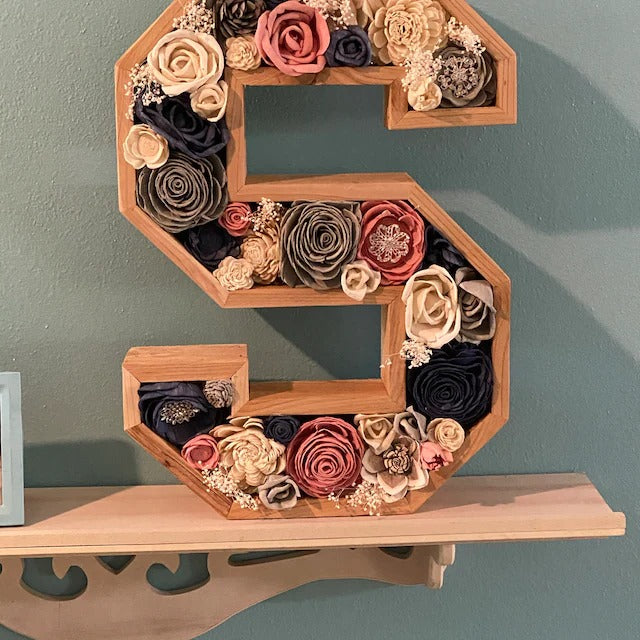 Wooden Letter Shaped Wall Hanging Planter-A To Z