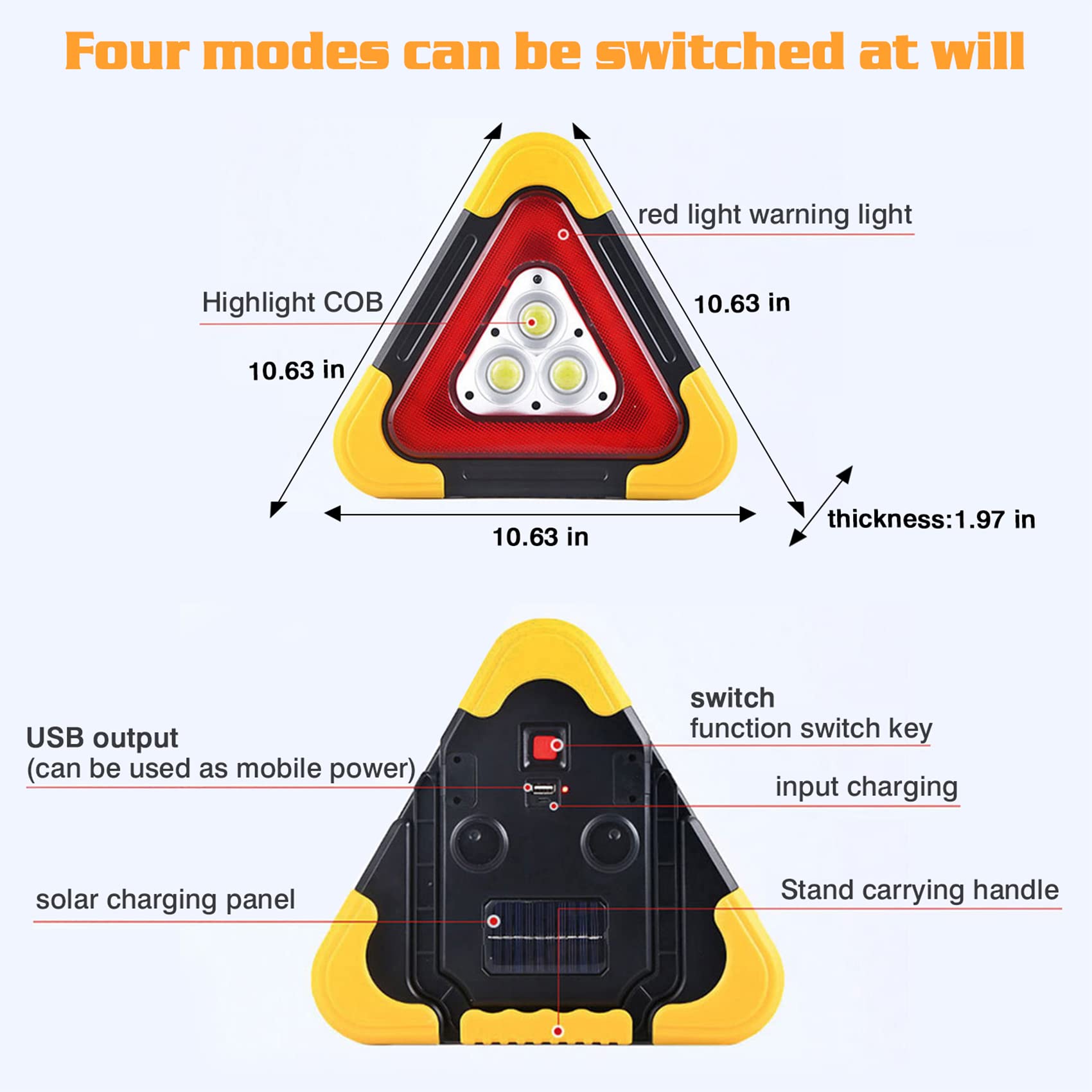 🔥Hot Sale 🔥 3-IN-1 Emergency Triangular Roadside Warning Light