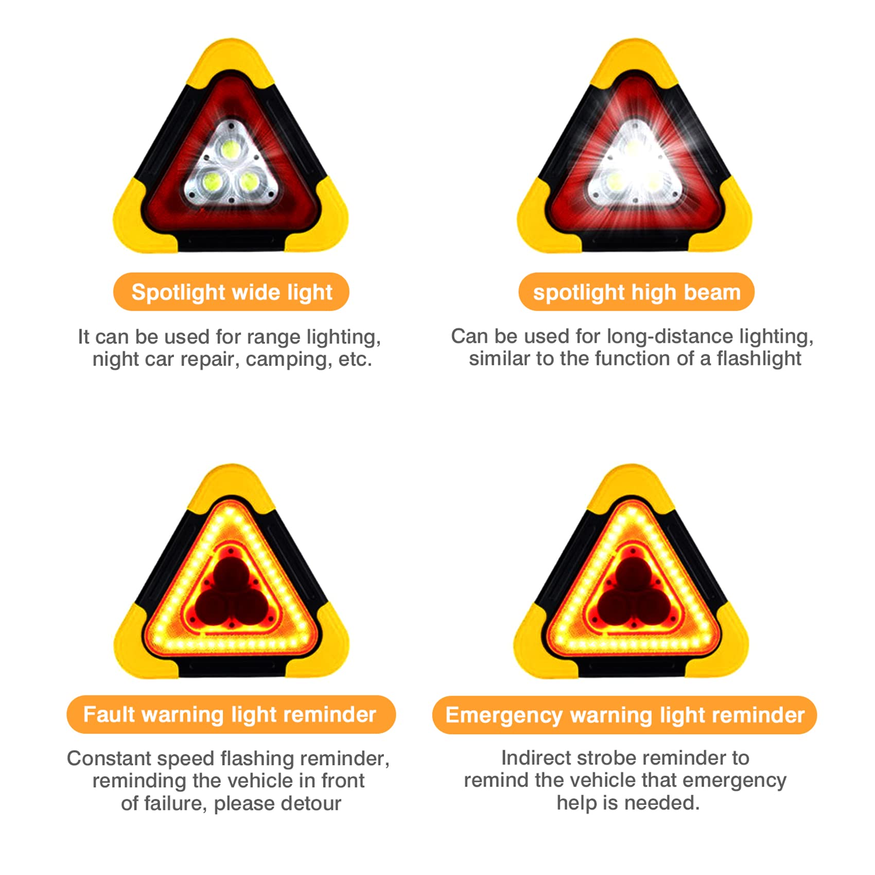🔥Hot Sale 🔥 3-IN-1 Emergency Triangular Roadside Warning Light