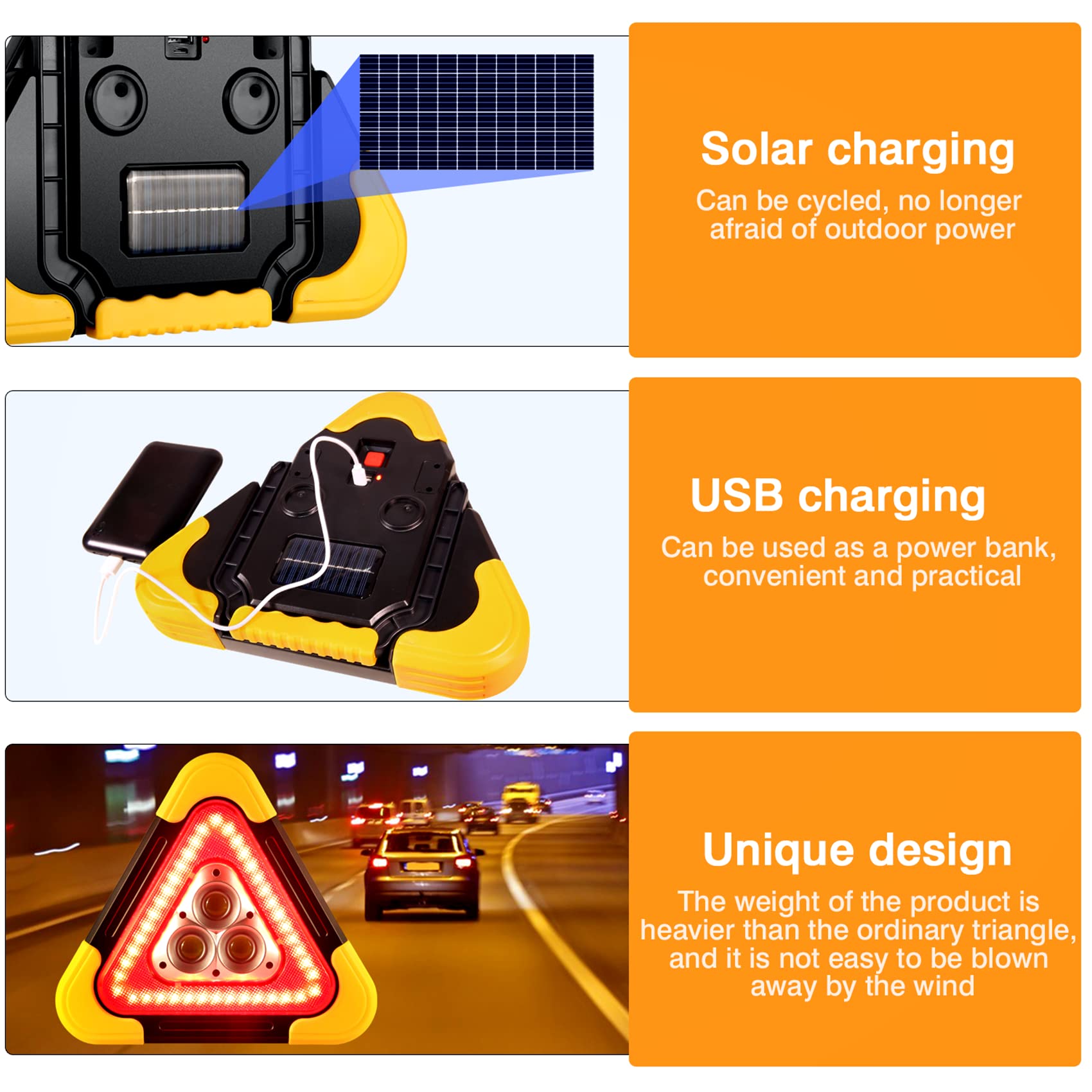 🔥Hot Sale 🔥 3-IN-1 Emergency Triangular Roadside Warning Light