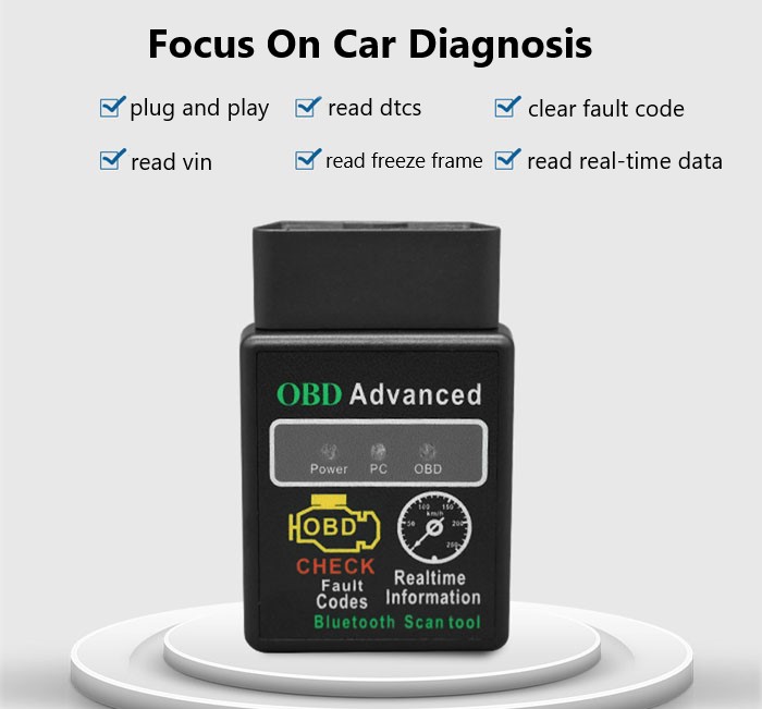 Bluetooth 5.1V2.1 car fault diagnosis instrument.