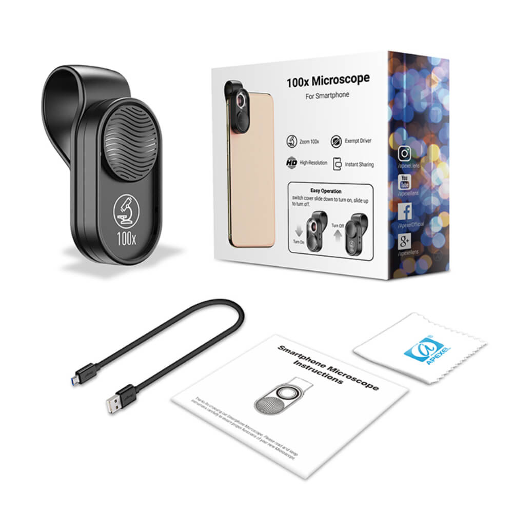 Mobile LED 100X Microscope Lens