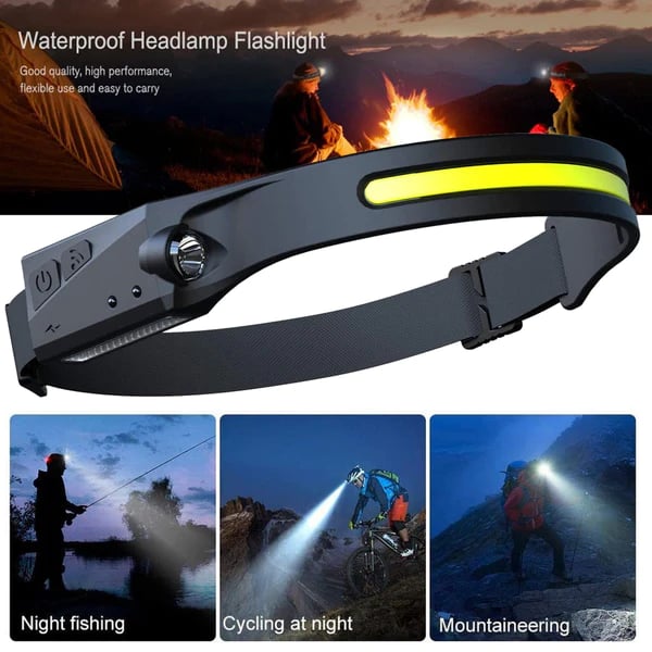【🔥Hot Sale 】COB LED Headlamp Sensor Headlight USB Rechargeable Head Lamp -5 Lighting Modes